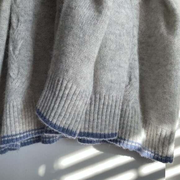 Vineyard Vines Lofty Fisherman Mock Neck Cableknit Sweater XL Gray Alpaca Wool - Picture 12 of 13